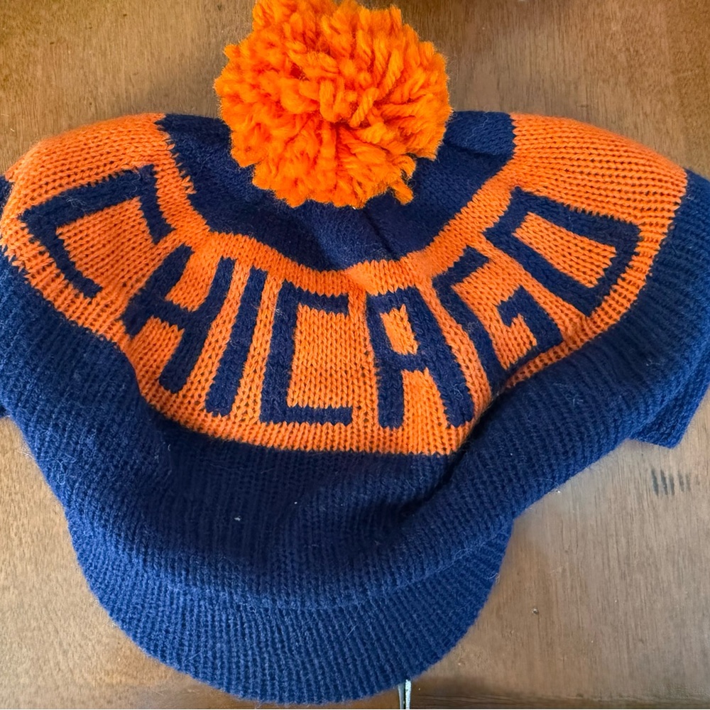 Vintage Chicago Bears Knit‎ Beanie - Orange and Blue